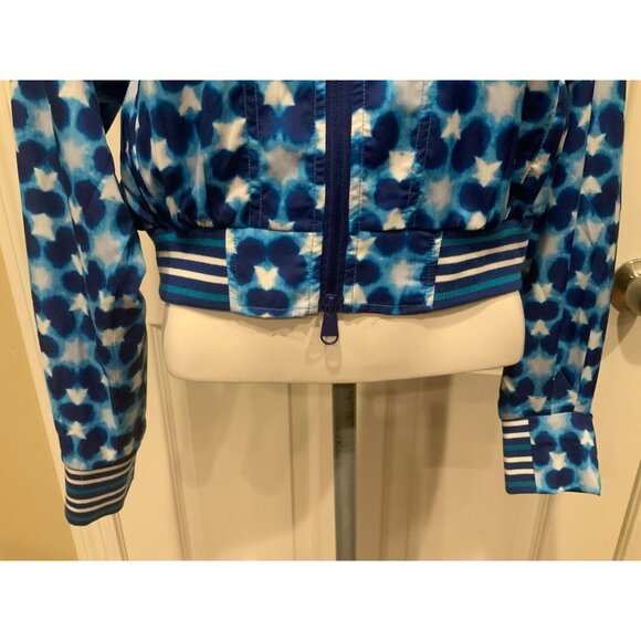 FP Movement Blue Combo Zip-Up Cropped Jacket Striped Elastic Trim Size XS, NWT! - Picture 3 of 10